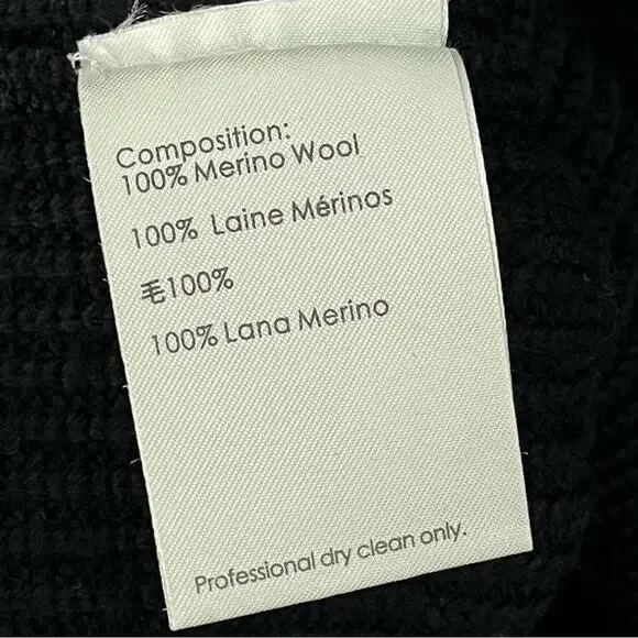 3.1 Philip Lim 2 100% Merino Wool Ribbed Sweater 0109 Dress Black and Cream - Picture 5 of 9